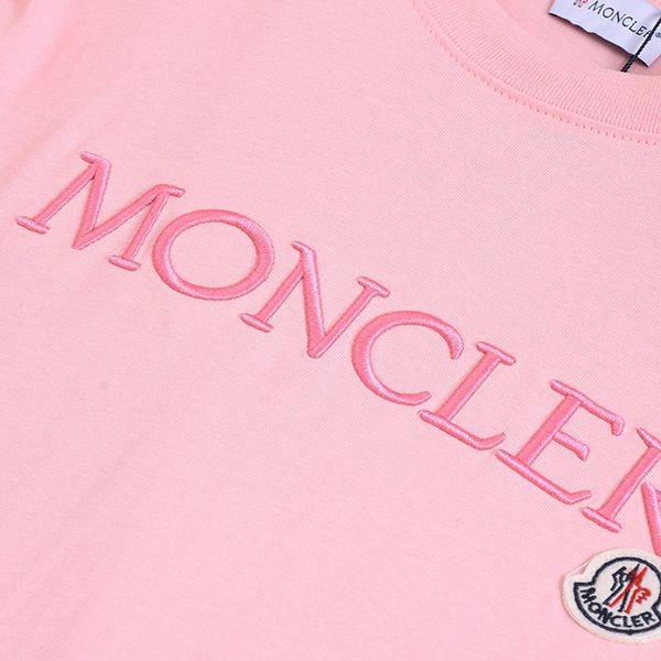 モンクレール コピー刺繍ロゴ コットン クルーネック Tシャツ mox95552